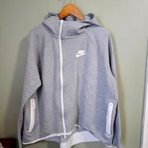 Nike Sweatshirt / Jacket full zip Off-center/ Asymmetrical zipper hoodie Gray
